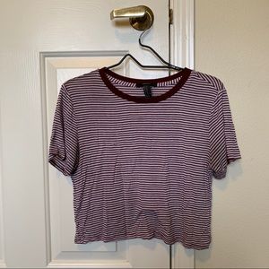 Forever 21 Slightly Cropped Striped T-Shirt